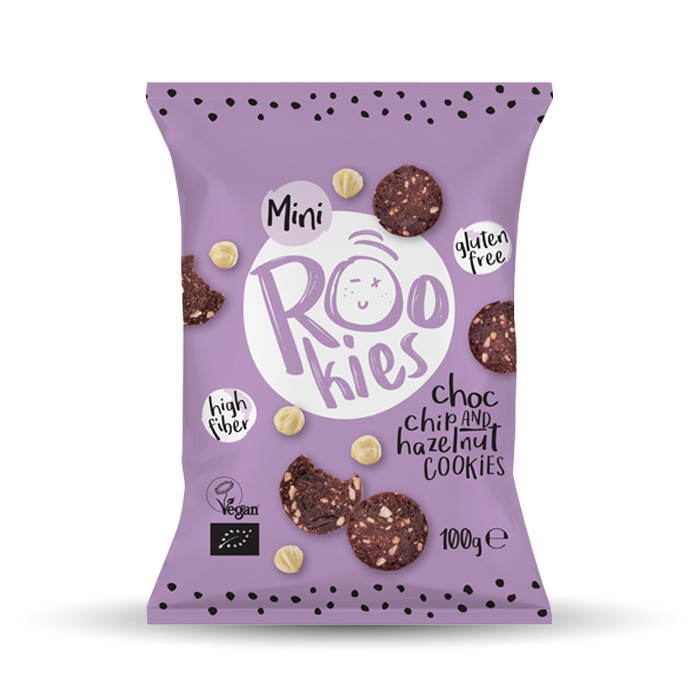 Mini Rookies - Biscotti con Nocciole e Gocce di Cioccolato SENZA GLUTINE